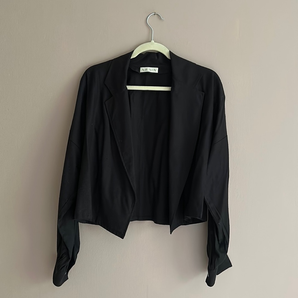 Na Nin Charlie Raw Silk Cropped Blazer